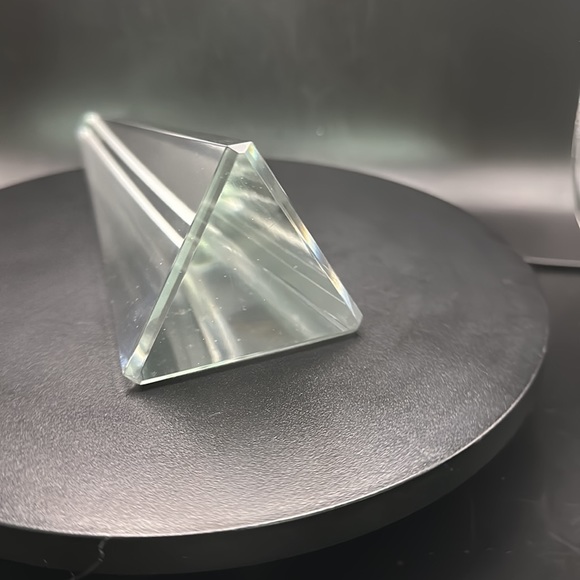 Chrystal Art Glass Triangular 8” Paperweight - Picture 3 of 6